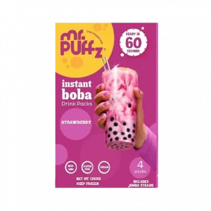 Instant Boba Drink Packs Strawberry Flavor 4 Packs